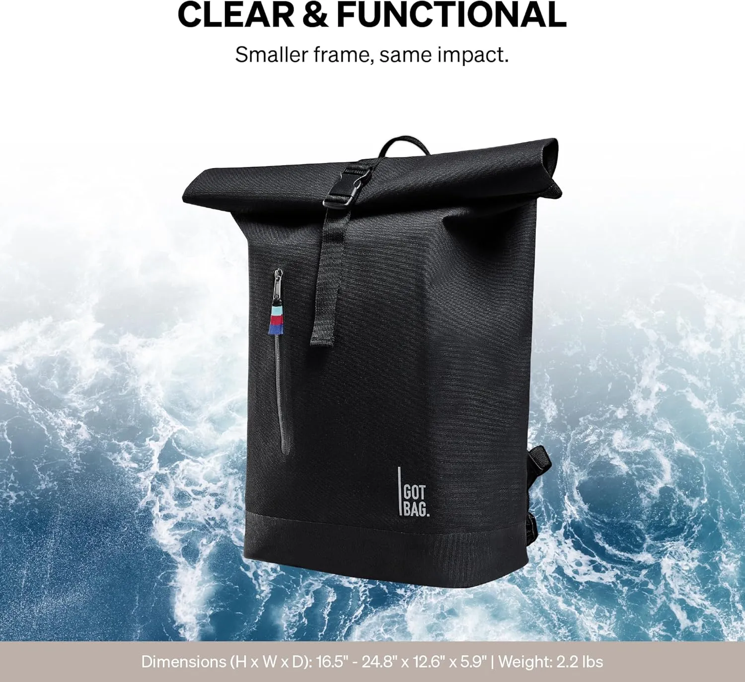 GOT BAG - ROLLTOP LITE Backpack, Hiking & Travel