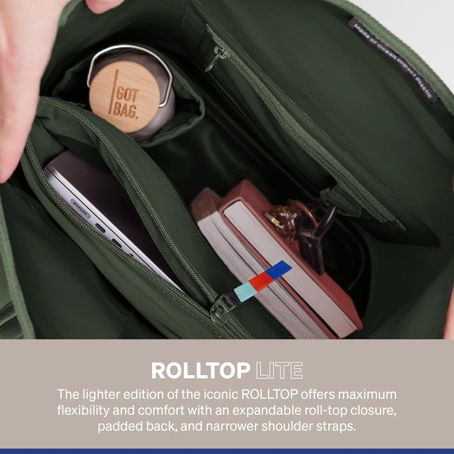 GOT BAG - ROLLTOP LITE Backpack, Hiking & Travel