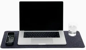 Graf Lantz Mosen Medium Merino Wool Felt Desk Pad, Luxury Non-Slip Desk Mat, Blotter for Office and Home, 24W x 12H, Charcoal