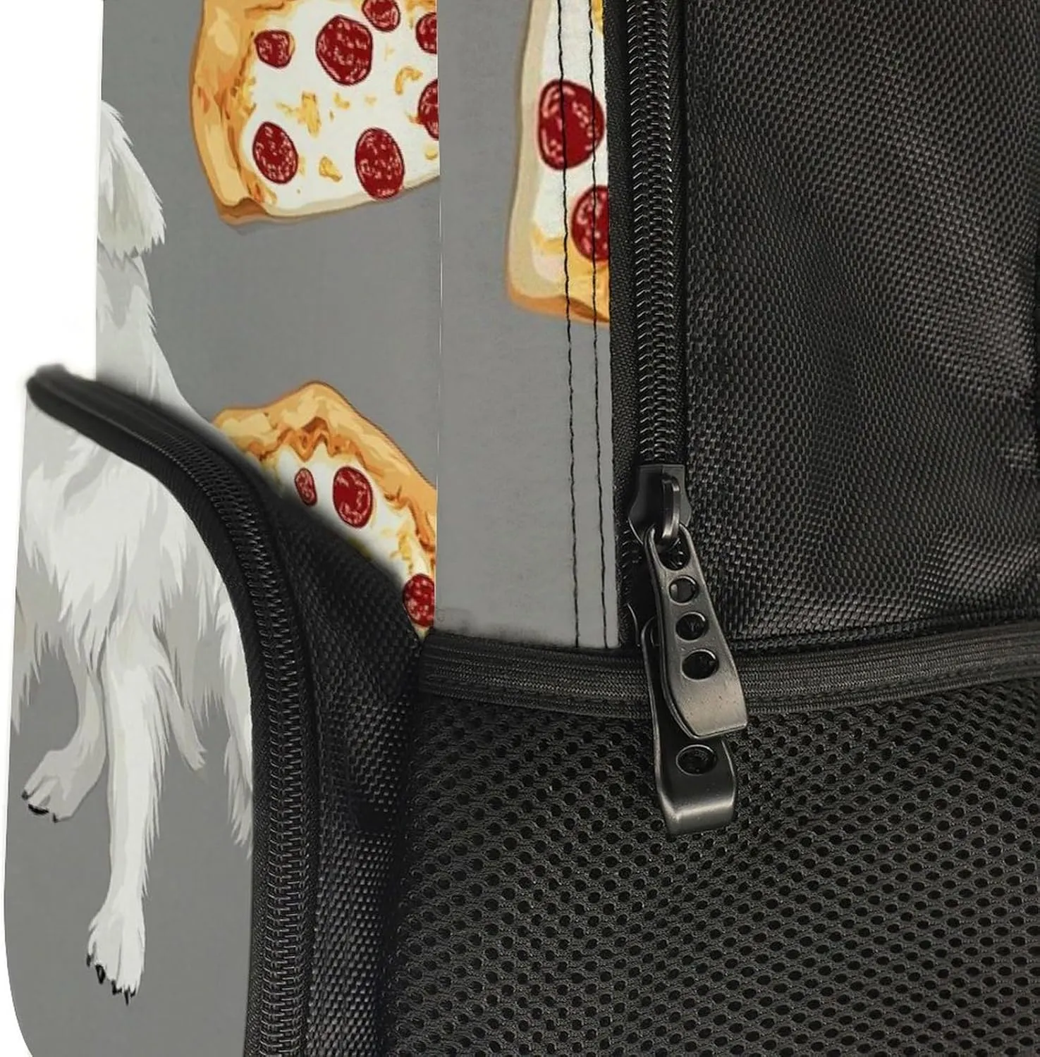 Great Pyrenees Pizza Daypack Polyester Anti-Theft Multipurpose Bookbag Big Capacity Gym Outdoor Hiking Backpack With Adjustable Shoulder Straps