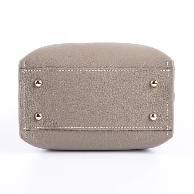 Grey Top Grain Cow Leather Mini Tote Bag | Shoulder Bag | Bucket Bag | Crossbody Bag  | Hobo Bag