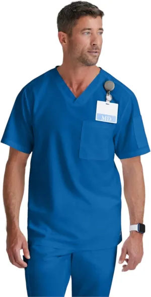 Grey's Anatomy Men's GRT091 Evan Top 2 Pocket V-Neck Scrub Top