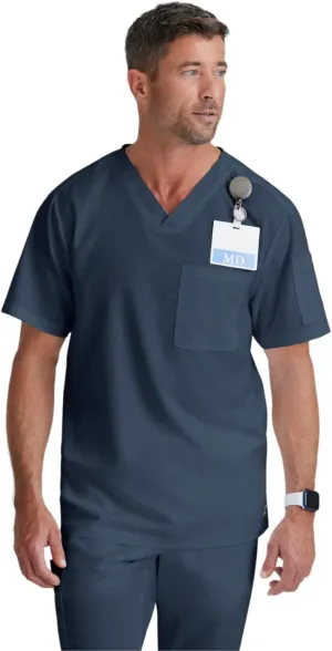 Grey's Anatomy Men's GRT091 Evan Top 2 Pocket V-Neck Scrub Top