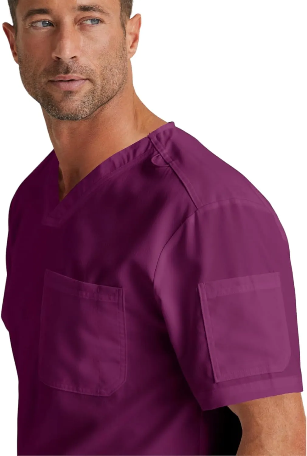 Grey's Anatomy Men's GRT091 Evan Top 2 Pocket V-Neck Scrub Top