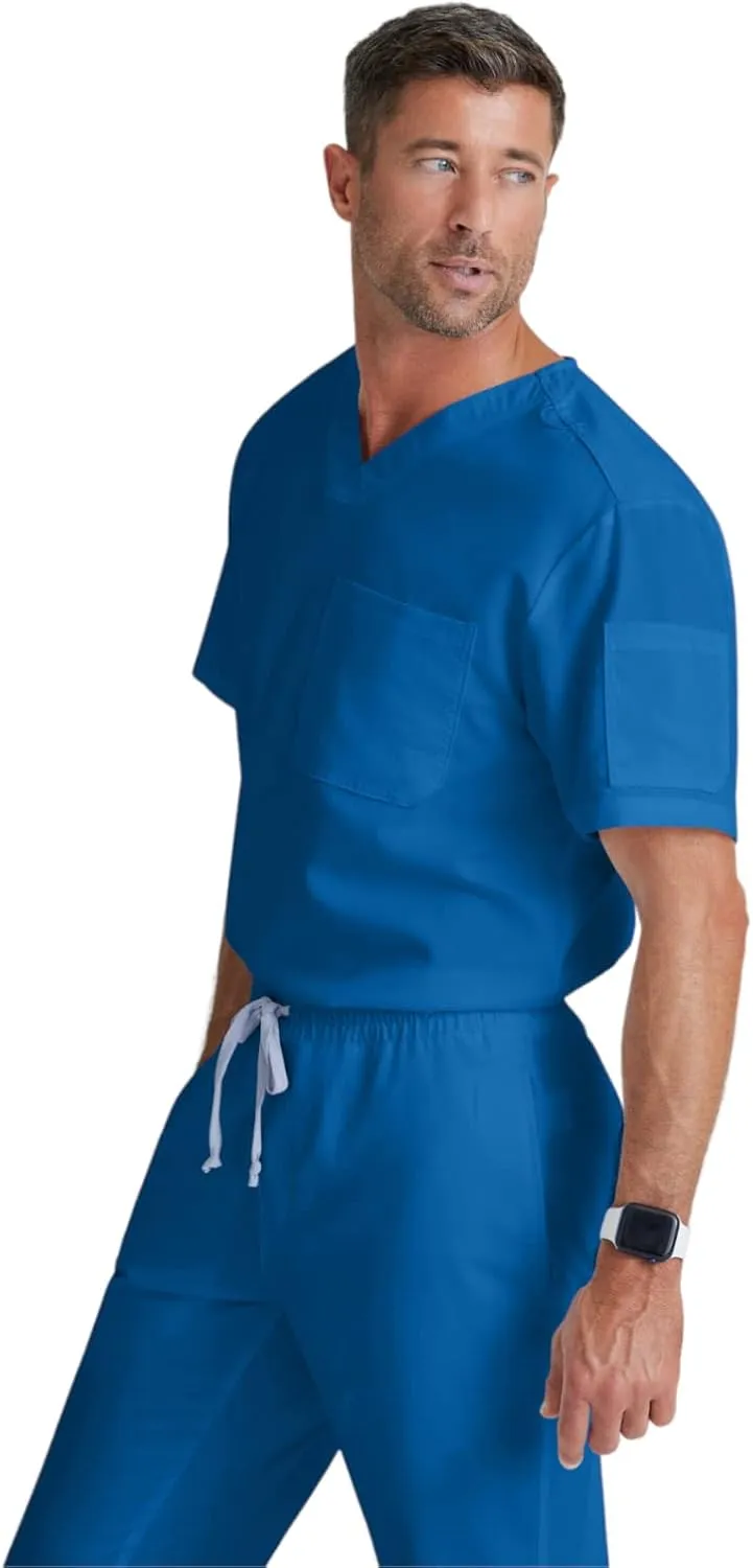 Grey's Anatomy Men's GRT091 Evan Top 2 Pocket V-Neck Scrub Top