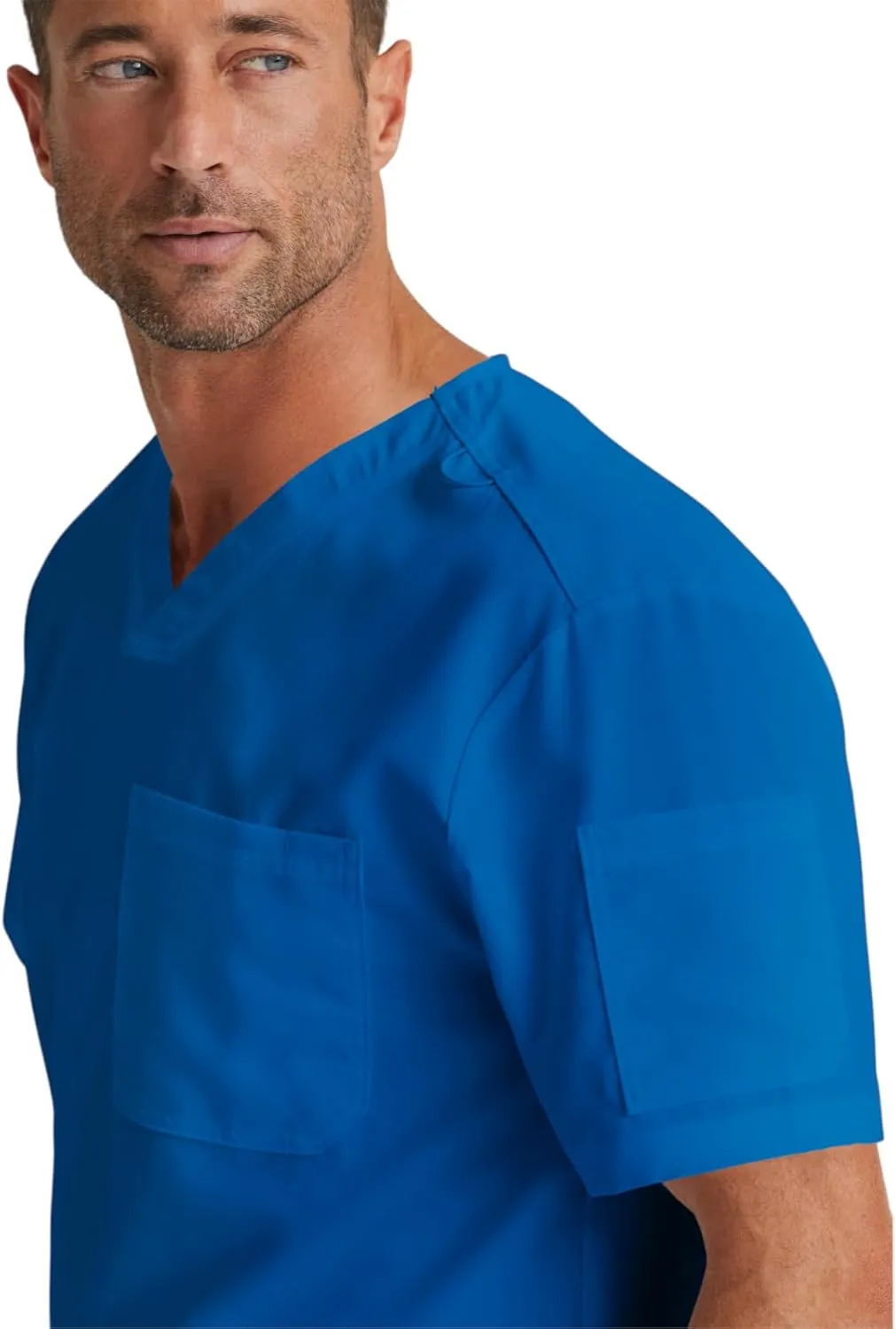 Grey's Anatomy Men's GRT091 Evan Top 2 Pocket V-Neck Scrub Top