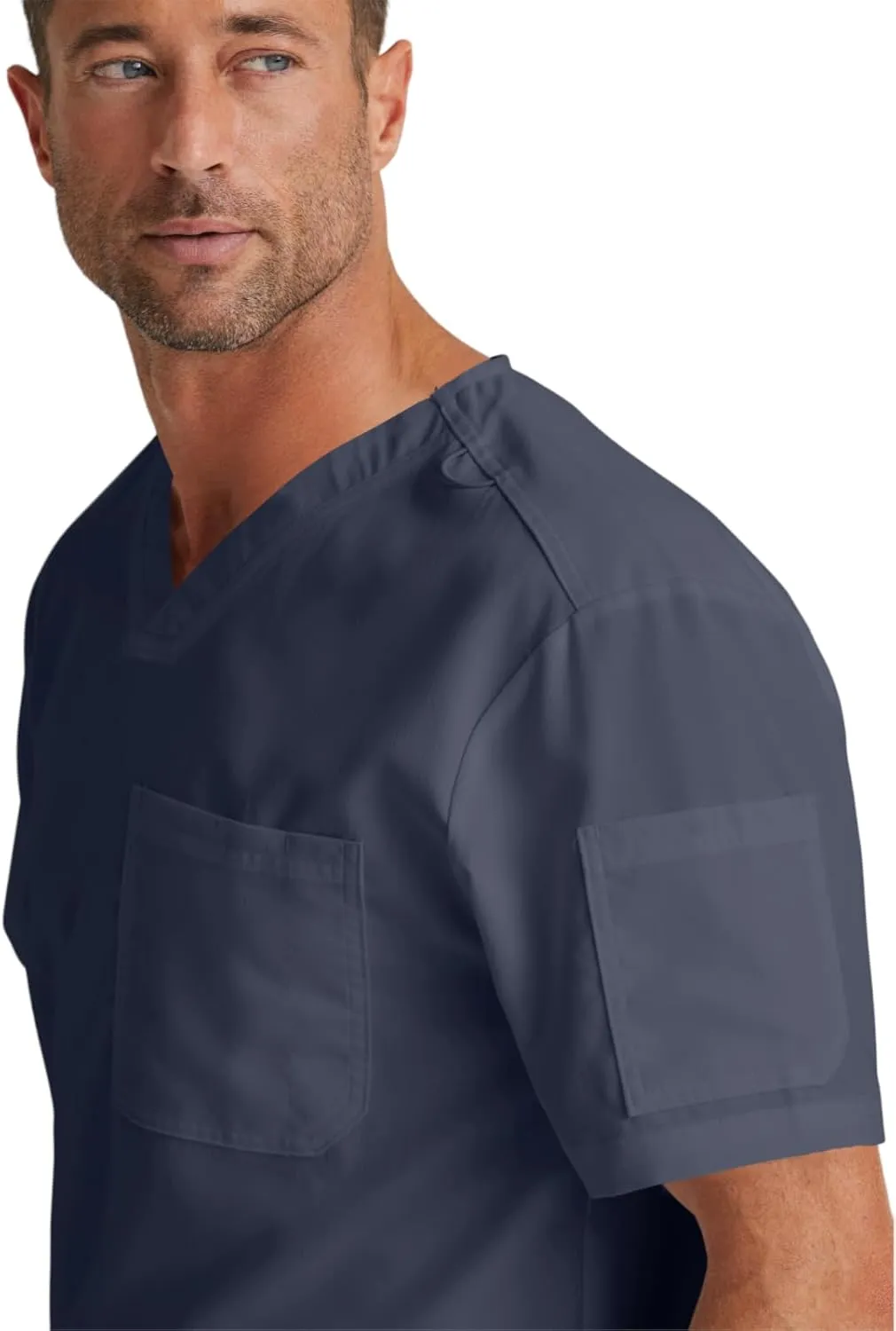Grey's Anatomy Men's GRT091 Evan Top 2 Pocket V-Neck Scrub Top