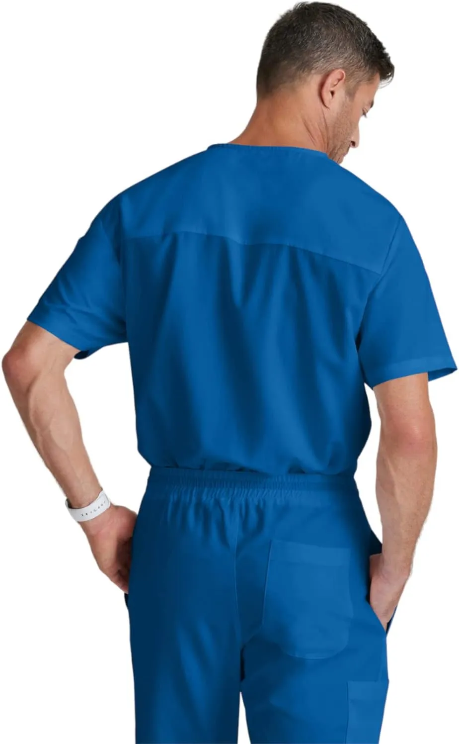Grey's Anatomy Men's GRT091 Evan Top 2 Pocket V-Neck Scrub Top