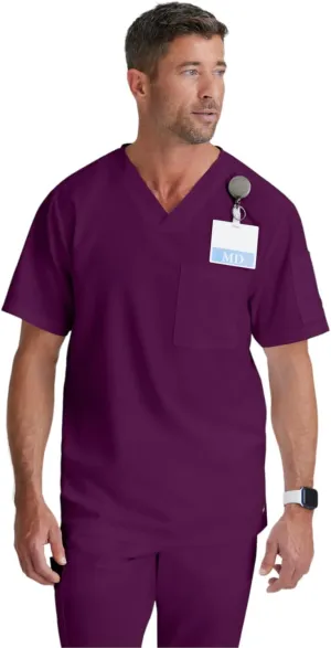 Grey's Anatomy Men's GRT091 Evan Top 2 Pocket V-Neck Scrub Top