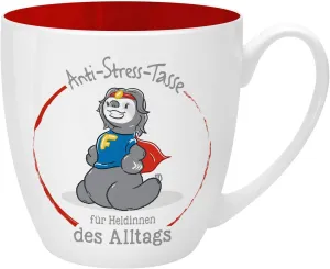 Gruss und Co Anti-Stress Tasse für Heldinnen, 45 cl, Geschenk, Kaffeebecher Cup, New bone chine