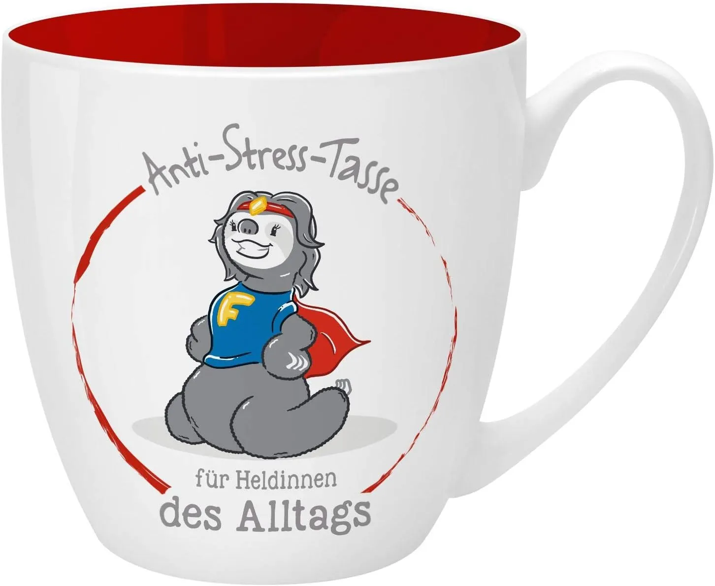 Gruss und Co Anti-Stress Tasse für Heldinnen, 45 cl, Geschenk, Kaffeebecher Cup, New bone chine