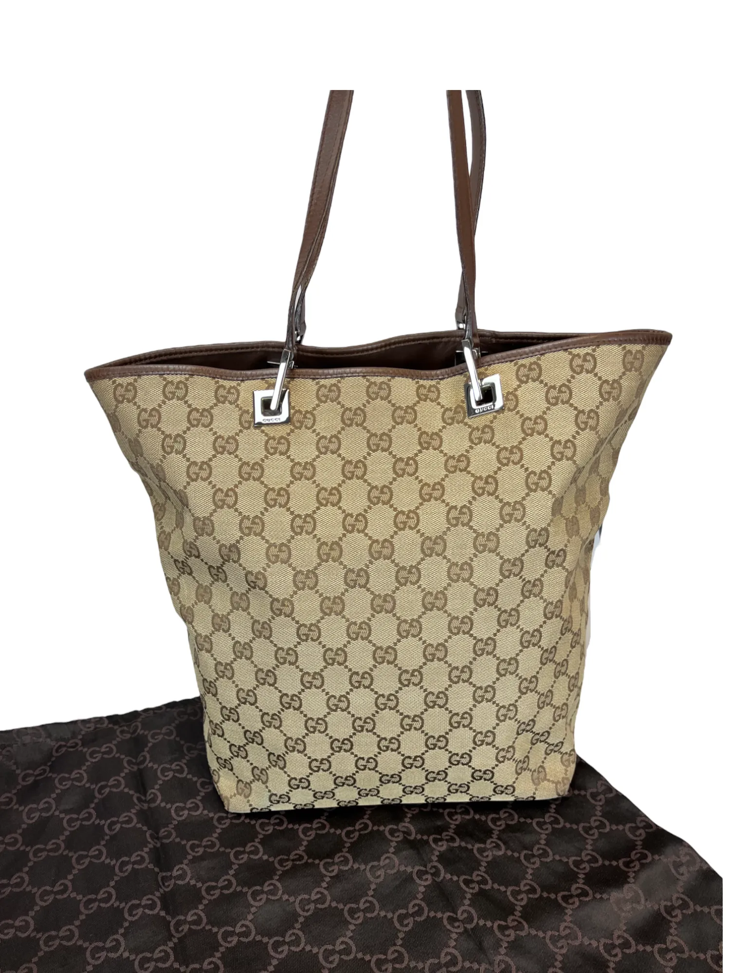 Gucci Jacquard x Leather Tote
