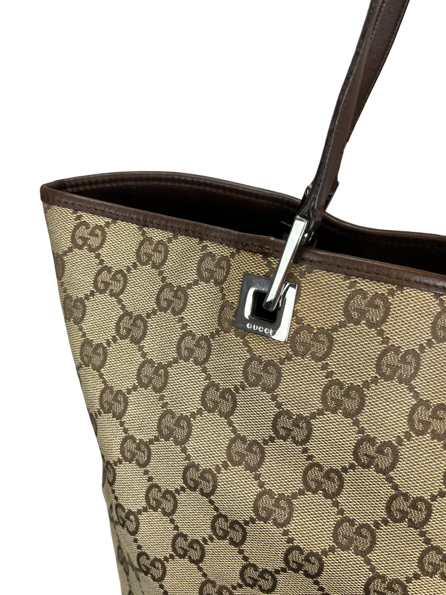 Gucci Jacquard x Leather Tote