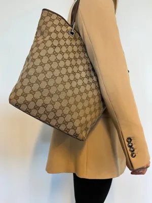 Gucci Jacquard x Leather Tote