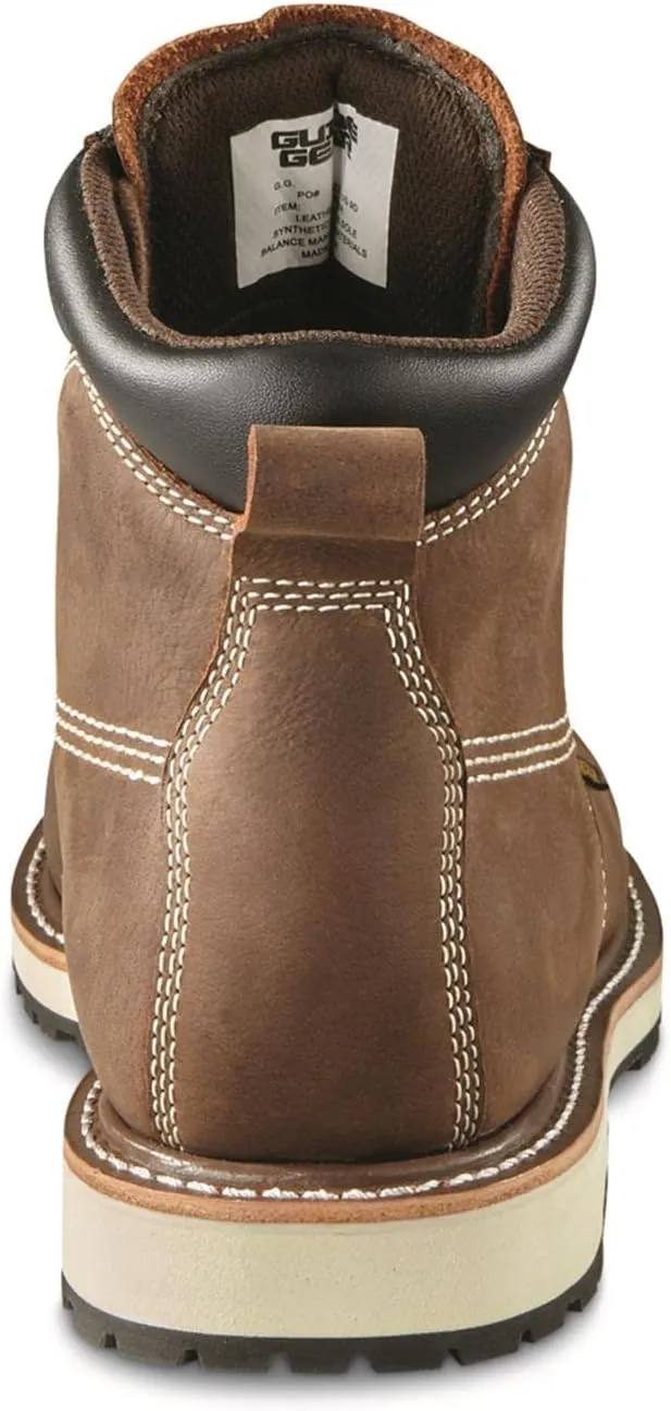 Guide Gear Rugged Timber Mens Chukka Boots Waterproof Leather Work Shoes, Moisture Wicking Insoles, Pull-On Ankle Boot
