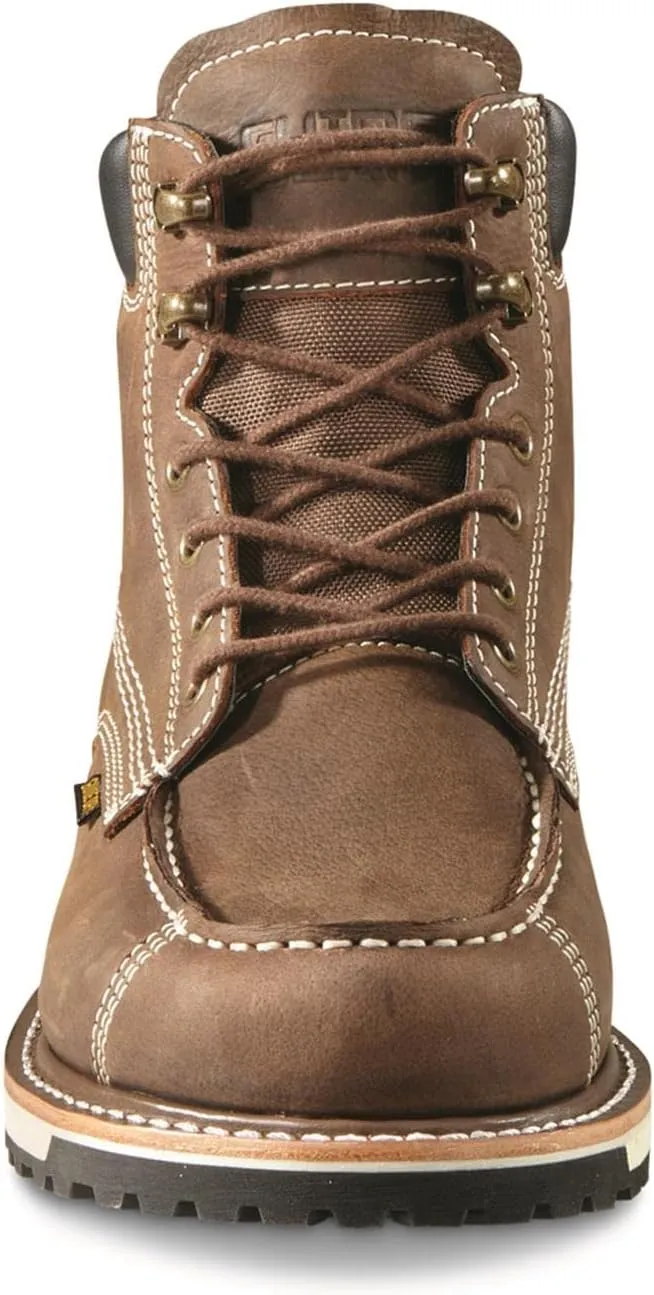 Guide Gear Rugged Timber Mens Chukka Boots Waterproof Leather Work Shoes, Moisture Wicking Insoles, Pull-On Ankle Boot