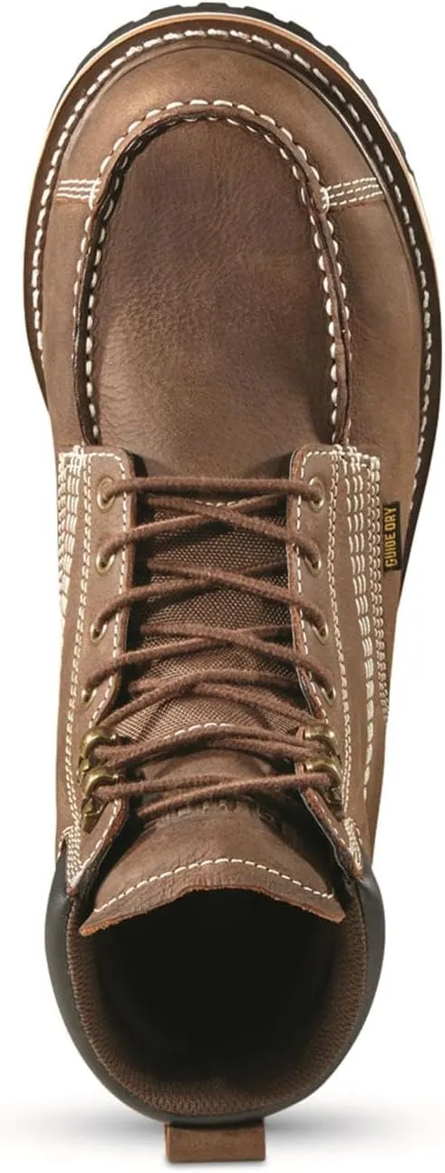Guide Gear Rugged Timber Mens Chukka Boots Waterproof Leather Work Shoes, Moisture Wicking Insoles, Pull-On Ankle Boot