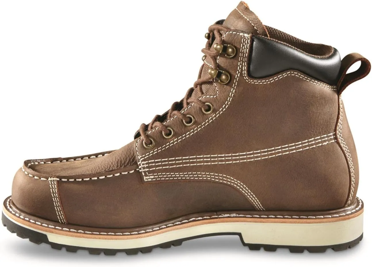 Guide Gear Rugged Timber Mens Chukka Boots Waterproof Leather Work Shoes, Moisture Wicking Insoles, Pull-On Ankle Boot