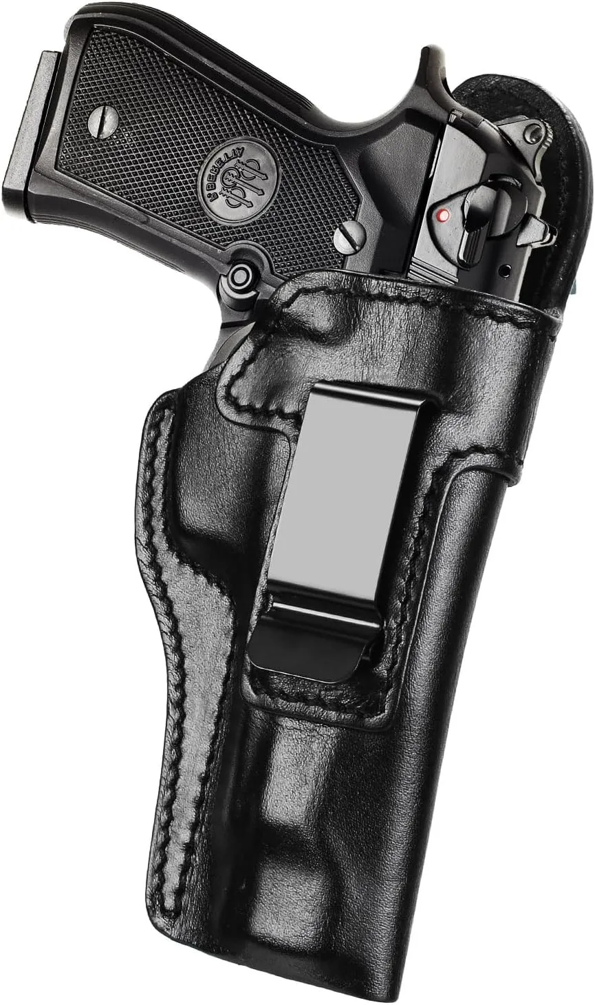 GUN & FLOWER Handmade Leather Beretta 92 FS/M9 Inside Waistband Concealed Carry IWB Holster - Right Hand, Full Grain Leather Custom Made