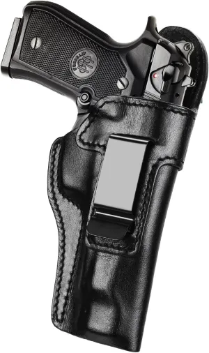GUN & FLOWER Handmade Leather Beretta 92 FS/M9 Inside Waistband Concealed Carry IWB Holster - Right Hand, Full Grain Leather Custom Made