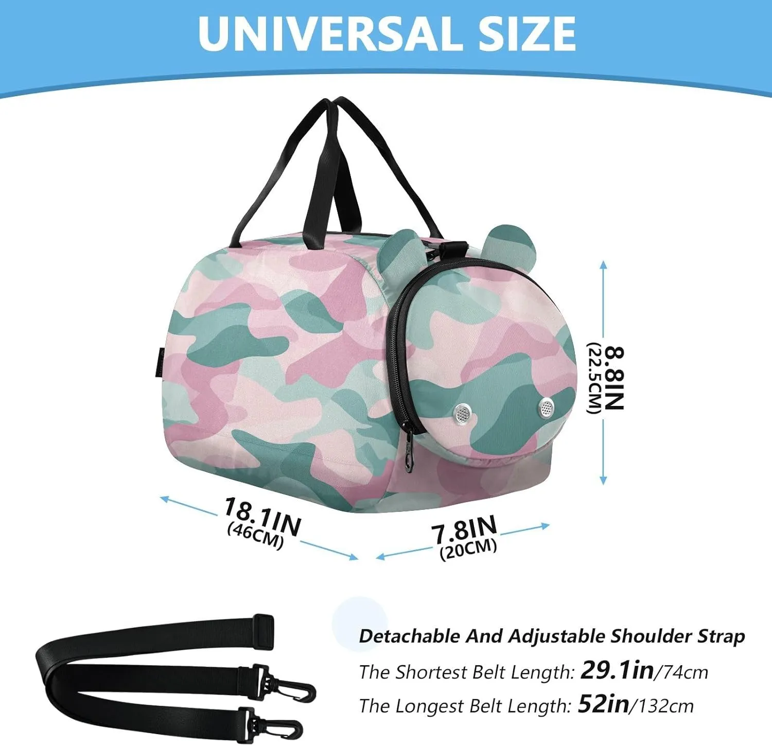 GuoChe Anti Theft Crossbody Bag with Shoes Compartment Trendy Over Shoulder Purse for Go shopping