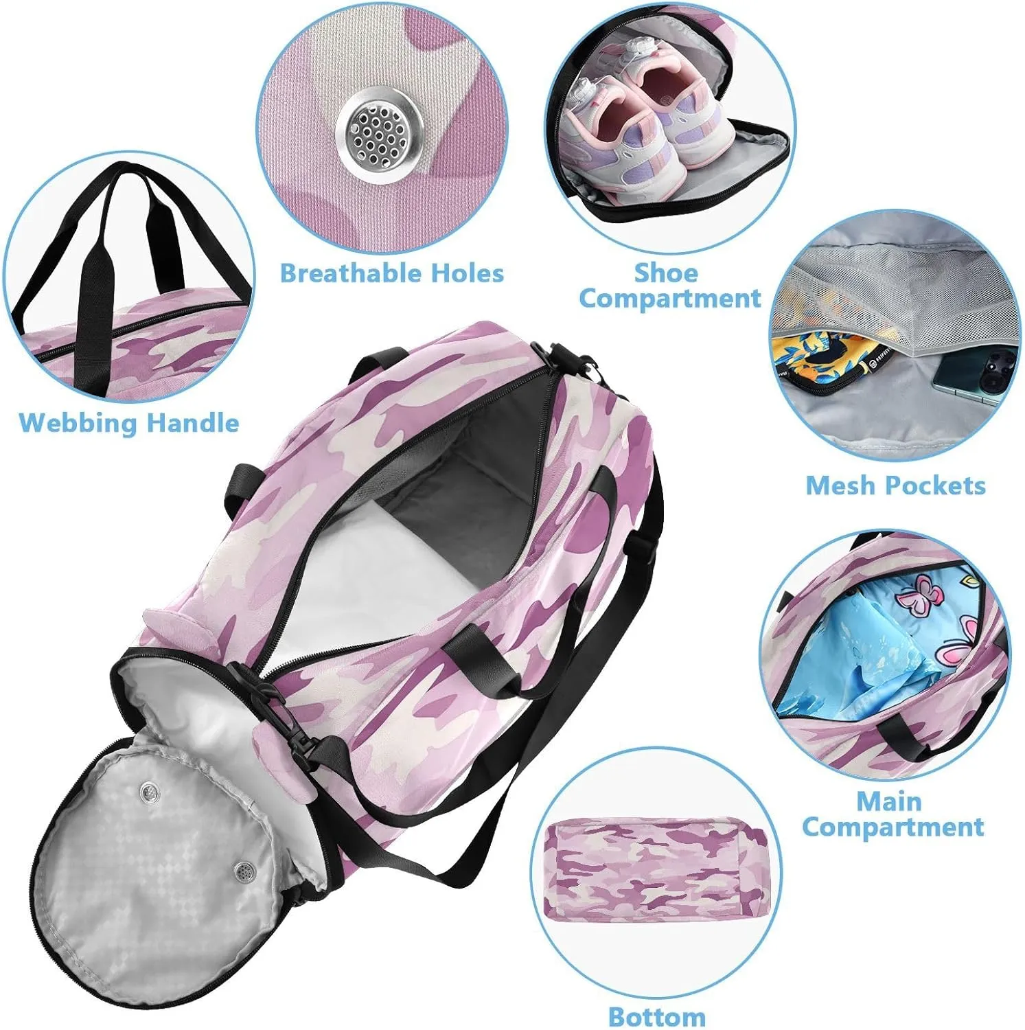 GuoChe Anti Theft Crossbody Bag with Shoes Compartment Trendy Over Shoulder Purse for Go shopping
