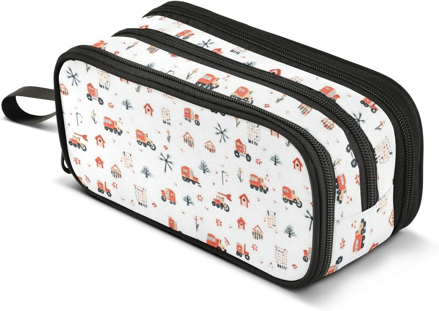 GuoChe Car Tractor Farm Mill Trailer Haystack Nylon Pencil Bag With Handle Large Capacity Large Pencil Case Stationery Organizer for School Teen