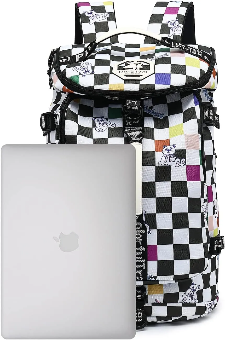 Gym Duffle Bag Backpack 4-Way Waterproof with Shoes Compartment for travel Sport Hiking laptop (Checkerboard) XL