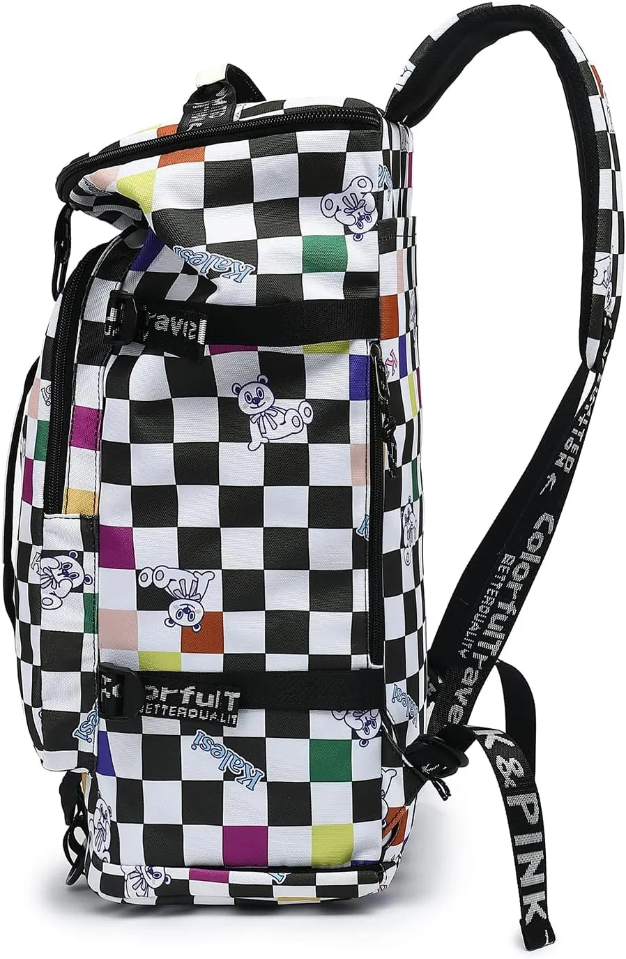 Gym Duffle Bag Backpack 4-Way Waterproof with Shoes Compartment for travel Sport Hiking laptop (Checkerboard) XL
