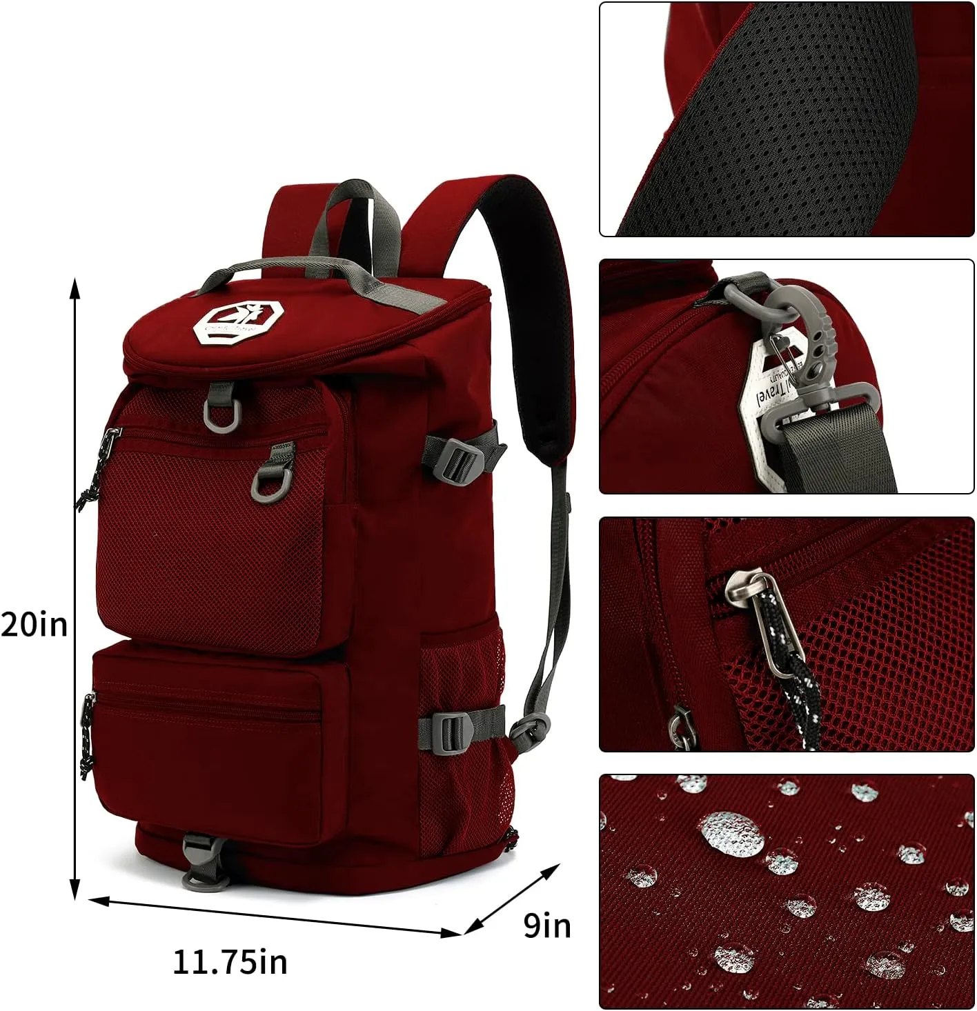 Gym Duffle Bag Backpack 4-Way Waterproof with Shoes Compartment for travel Sport Hiking laptop,Kalesi