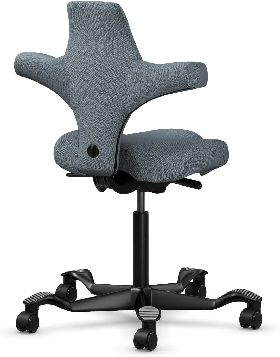 HAG Capisco Adjustable Sit to Stand Desk Chair - Black Frame - Gray Polyester Seat