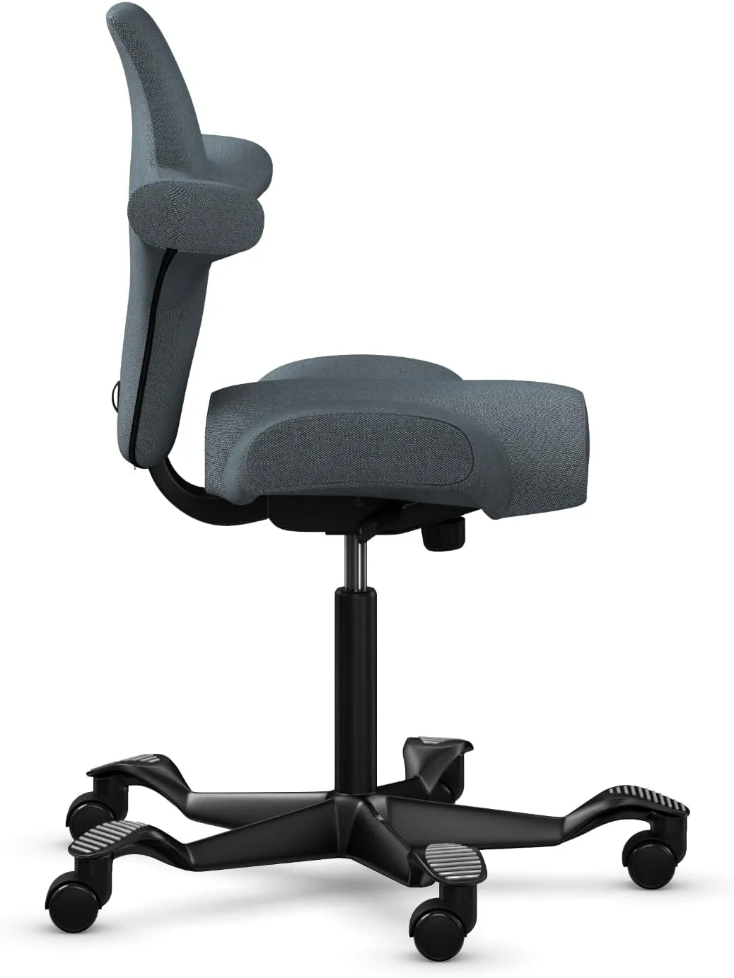 HAG Capisco Adjustable Sit to Stand Desk Chair - Black Frame - Gray Polyester Seat