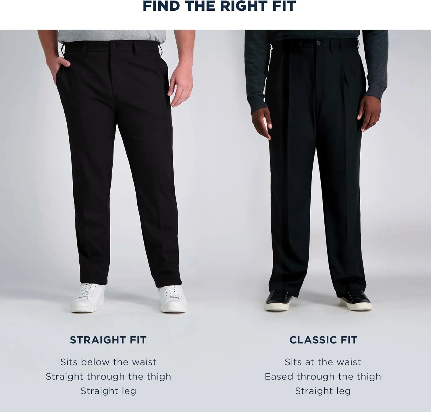 Haggar Men's Work to Weekend Classic Fit Flat Front and Pleat Regular and Big and Tall Sizes