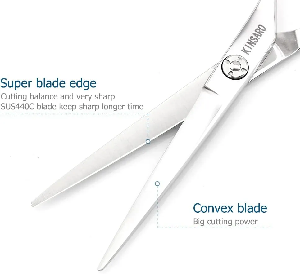 Hair Scissors 6 Inch Professional Barber Scissors Hair Cutting Scissors hairdresser scissors haircut scissors 440C Barber Shears Rose handle KINSARO