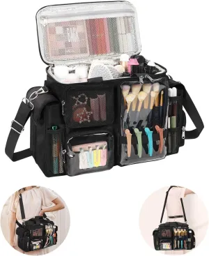 Hairstylist Travel Bag, Hair Tool Organizer with Adjustable Dividers, Hair Tools Travel Bag with Multi Pockets, Professional Hairdressing Organizer for Makeup Artists with Shoulder & Waist Straps
