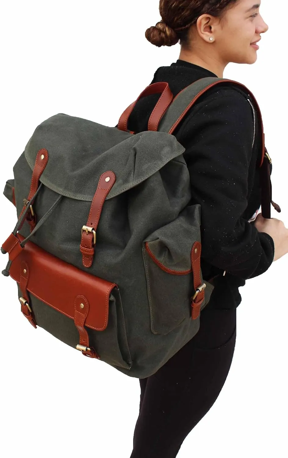 Handcrafted Canvas Outdoors Travel Utility Weekender Travel Bag Brown18SKB47