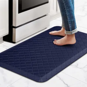 HappyTrends Kitchen Runner Rugs Anti-Fatigue mats,17.3"x 28",Non Slip Waterproof Ergonomic Comfort Mat for Kitchen, Floor Home, Office, Sink, Laundry,Blue