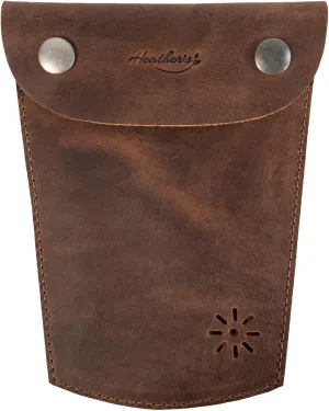 Heather's, Mini Bag for Women, Essential Case for Glasses, Makeup, USB, Cables and Cash, Travel Accessory, Handmade, Full Grain Leather, Bourbon Brown