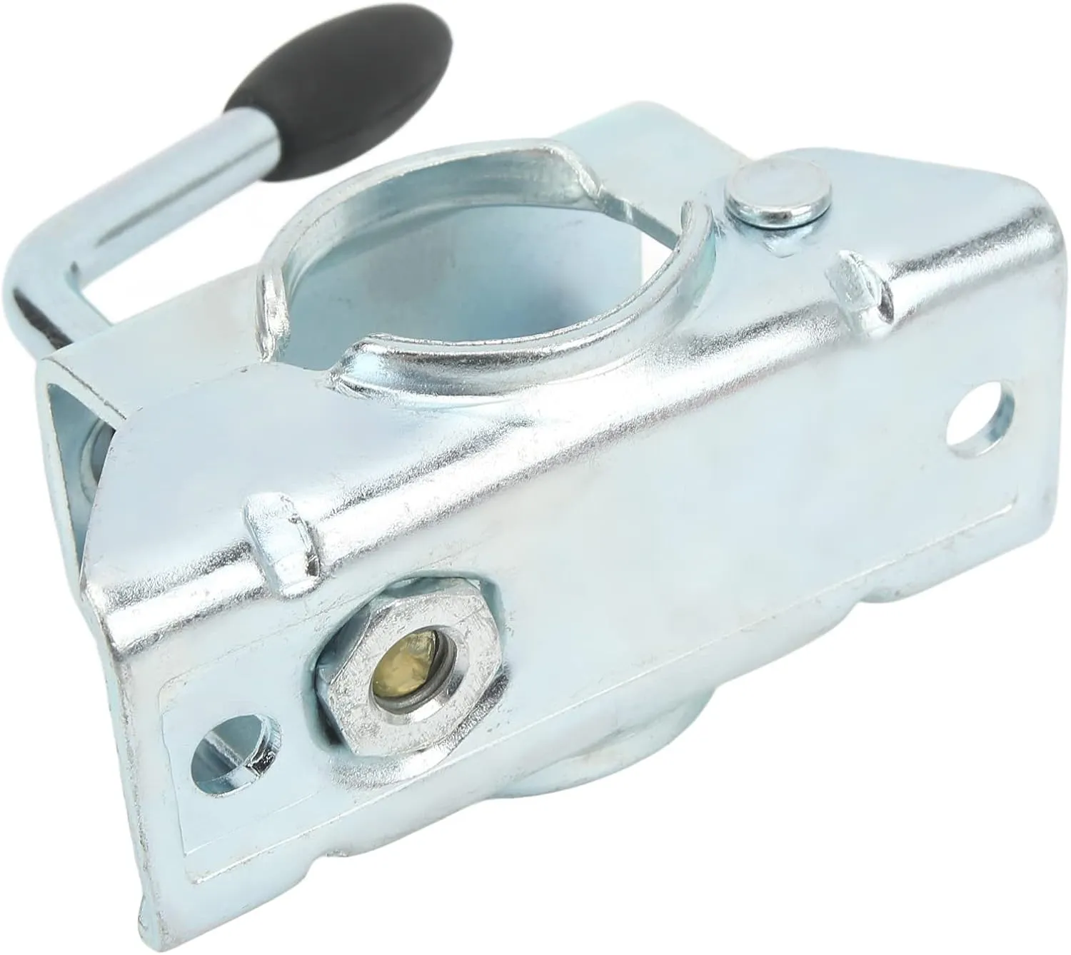 Heavy Duty Cast Clamp Wheel Prop Stand Trailer Wheel Split Clamp Prop Stand Support Mount for 48mm/1.89in Pipe Diameter Split Fixing Bracket