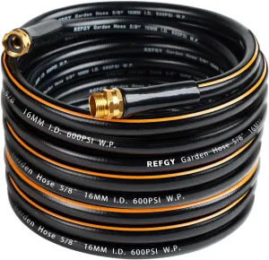Heavy Duty Garden Hose 50 ft, Non-Expandable Flexible Water Hose, Kink Resistant Lightweight Hybrid Hose, With Leakproof 3/4in Aluminum Copper Male to Female Fittings