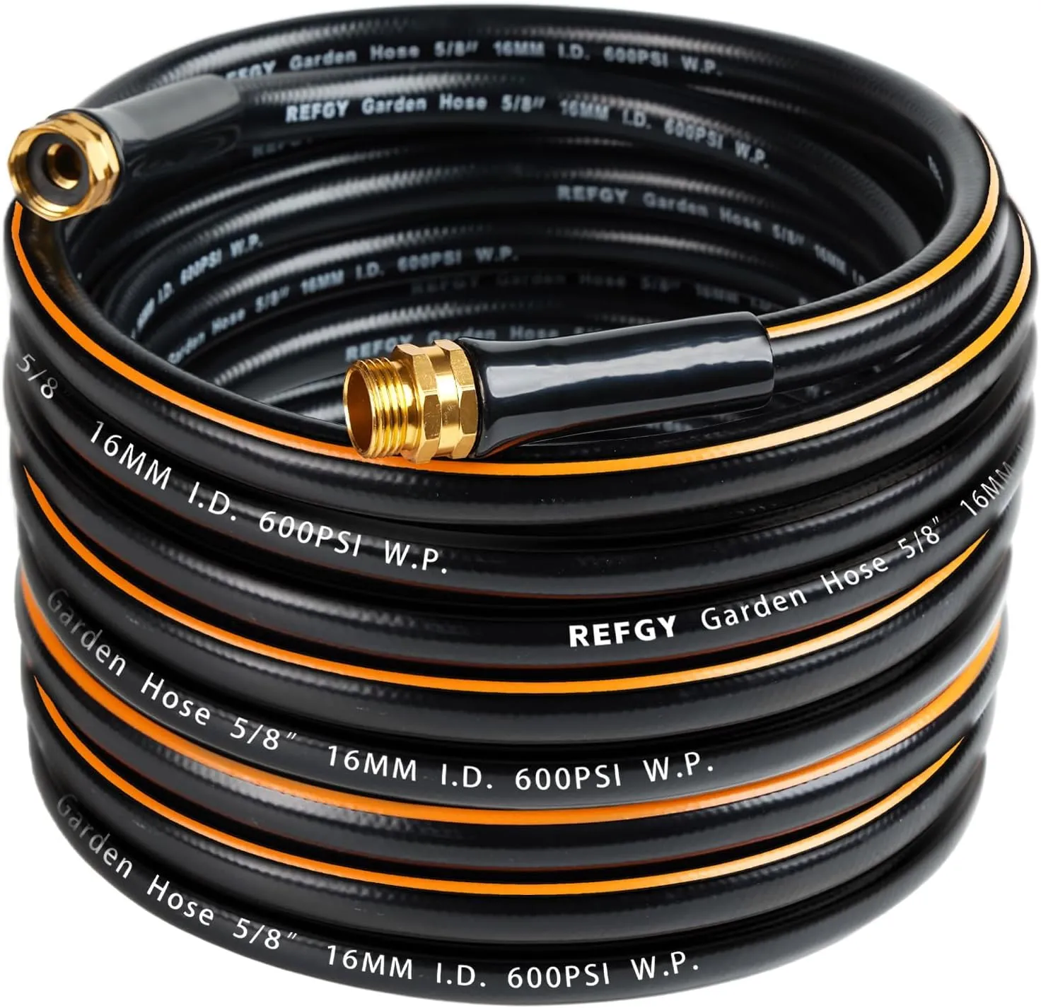 Heavy Duty Garden Hose 50 ft, Non-Expandable Flexible Water Hose, Kink Resistant Lightweight Hybrid Hose, With Leakproof 3/4in Aluminum Copper Male to Female Fittings