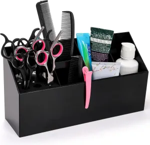 Hedume Hair Scissors Large Storage Box, Hair Salon Supplies Accessories Tool Station Desk Organizer Case, Salon Shear Holder, Professional Hairdressing Combs, Clips, Brushes Storage Racks Tool Box