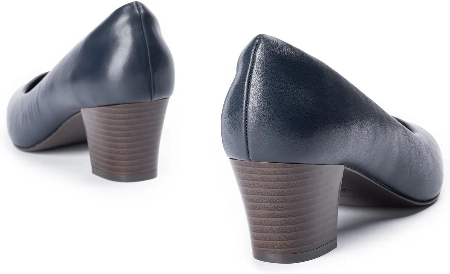 Heels for Women with Arch Support, Low Chunky Block Closed Toe Heels,Comfortable Pointed Toe Dress Office Slip on Pumps Shoes