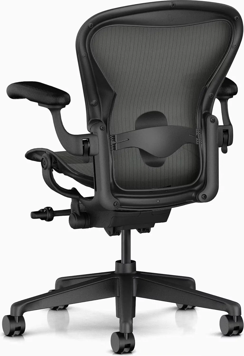 Herman Miller Aeron Chair Size B - Graphite Fully Loaded Adjustable Arm Height Tilt Tension Control Lumbar Support - Repackaged Ergonomic Office Desk Chair