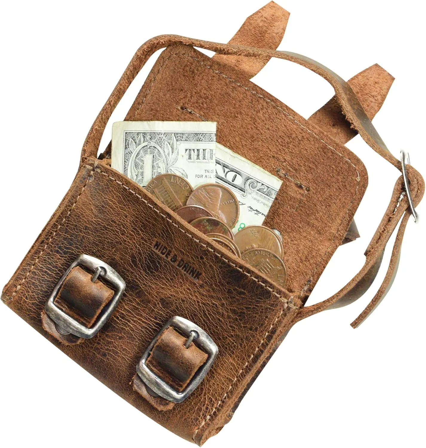 Hide & Drink, Mini Messenger Bag Handmade from Full Grain Leather
