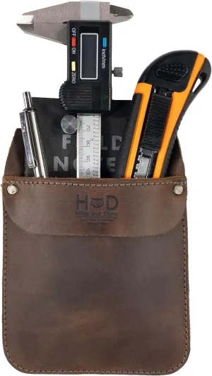 Hide & Drink, Work Pocket Organizer for Tools/Pens, Jeans Back Pocket Quick Grab Carry Job Tools, Office & Work Essentials, Full Grain Leather, Handmade