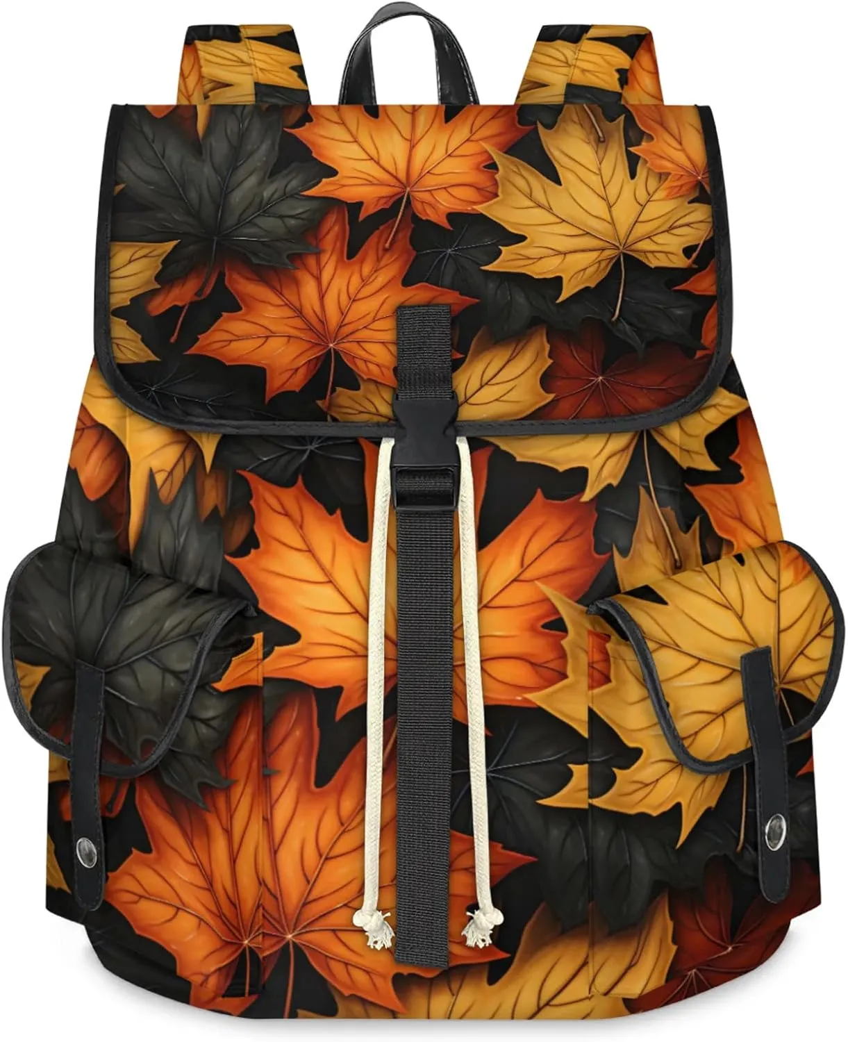 Honeybaby Vintage Waterproof Laptop Backpack for Men/Women Travel Essentials Backpack Expandable Carry On Bag with Anti-Theft Compartment Fits 15" Notebook Autumn Maple Leaf