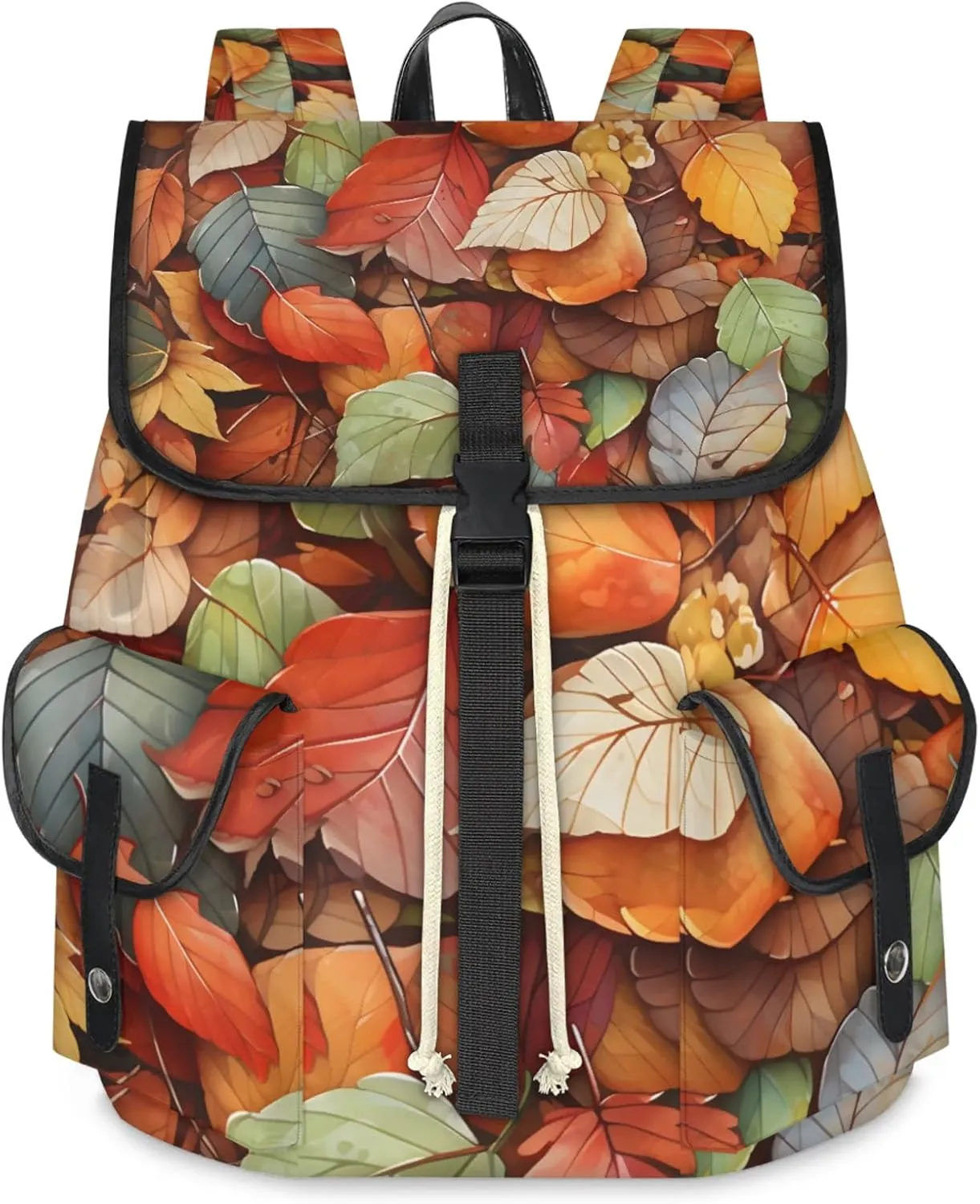 Honeybaby Vintage Waterproof Laptop Backpack for Men/Women Travel Essentials Backpack Expandable Carry On Bag with Anti-Theft Compartment Fits 15" Notebook Falling Leaves