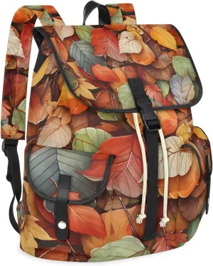 Honeybaby Vintage Waterproof Laptop Backpack for Men/Women Travel Essentials Backpack Expandable Carry On Bag with Anti-Theft Compartment Fits 15" Notebook Falling Leaves