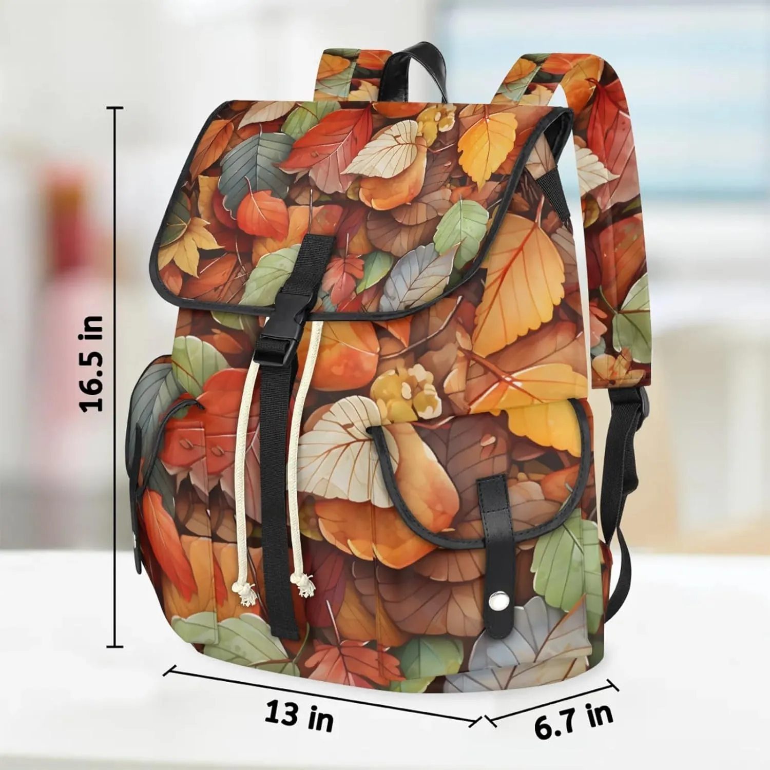 Honeybaby Vintage Waterproof Laptop Backpack for Men/Women Travel Essentials Backpack Expandable Carry On Bag with Anti-Theft Compartment Fits 15" Notebook Falling Leaves